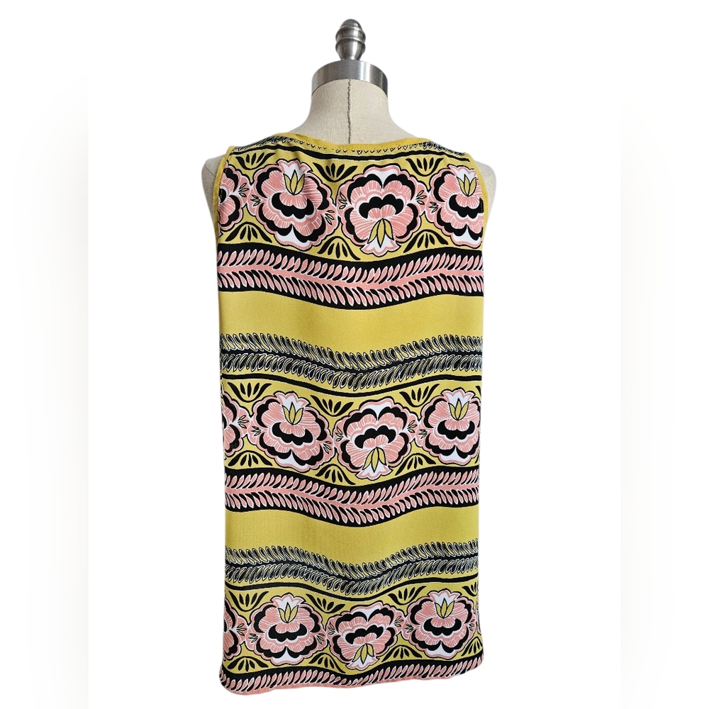 LOFT Sleeveless Floral Silky Yellow & Pink Tank Top | SZ L - Picture 3 of 7